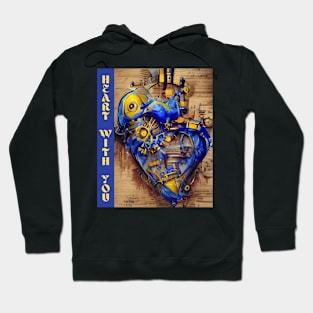 Heart with you, antiwar blue-yellow Hoodie